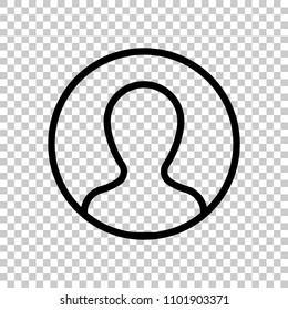 Profile, person in circle. On transparent background.