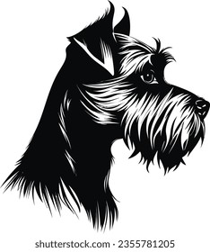 Profil von Phantom Schnauzer, schwarzer Vektorgrafik