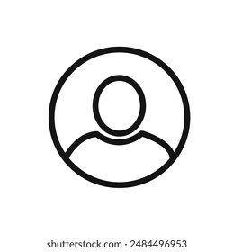 icono de foto de perfil Vector lineal gráfico signo