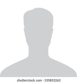 Profile Photo Vector. Placeholder Pic.  Male Person Default Profile. Gray Photo  Picture. Avatar Isolated On White Background. Man Silhouette Placeholder  User Symbol. Illustration