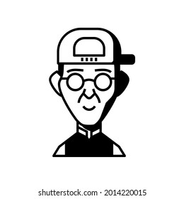 Foto de perfil avatar humano. Cierra el caricaturista. Ilustración de retrato facial. avatar de persona joven y adulta.