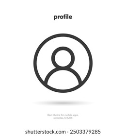 Profile picture icon human symbol. Man and women sign. People, person, user profile avatar icon emblem symbol pictogram. Contact icon with white background for UI UX, mobile app, social media, website