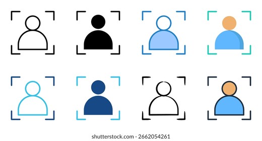 Ícone de imagem de perfil definir coleção de vários estilos 
