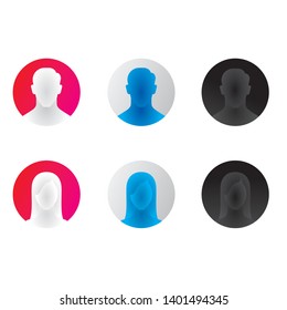 profile picture icons, template, default image, face illustration, isolated, avatar, app icons, boy, girl, male, female