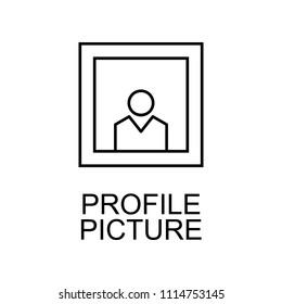 profile picture line icon. Element of human resources signs with name for mobile concept and web apps. Thin line profile picture line icon can be used for web and mobile on white background
