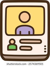 Profile picture vector doodle illustration and graphic
