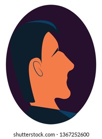 Profile picture of a young man vector or color illustration