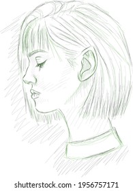 Profile Portrait - Abstract sketch portrait 