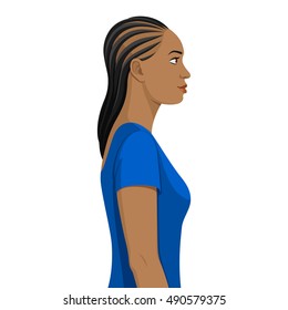 Profile portrait of a african girl