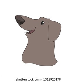profile portrait of a dog, dachshund. vector, white background