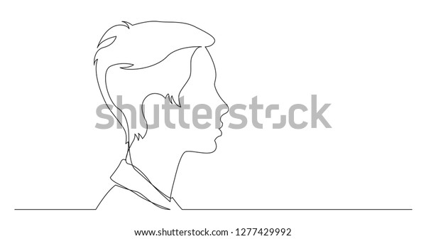Profile Portrait Teenage Girl Short Hairstyle Stock Vector