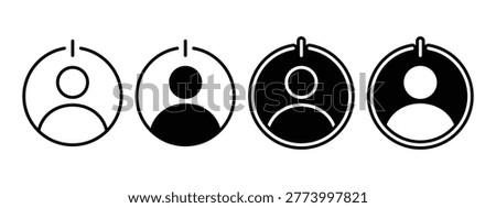 Profile Power On Off Icon. Account Shutdown. User Deactivation. Vector Illustration