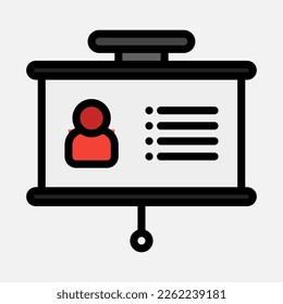 Icono de presentación de perfiles en estilo de línea rellena, uso para presentación de aplicaciones móviles del sitio web