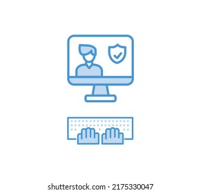 profile protection icon isolated on white background.