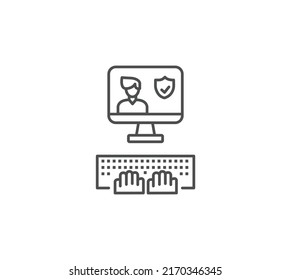 profile protection outline icon isolated.