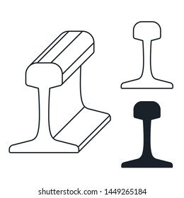 profile rail on white background. vector illustration. linear, flat, and three-dimensional icon