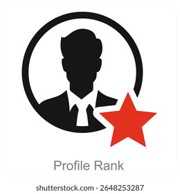 Profile Rank vector icon concept design