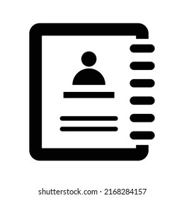 Profile, Resources, Contact List Icon. Black Vector Graphics.