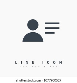 profile resume line vector icon