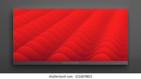 Profile of roof tile. Abstract wavy background with dynamic effect. 3D vector Illustration for advertising, marketing or presentation. 