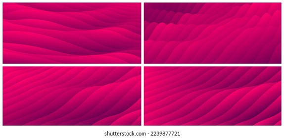 Profile of roof tile. Abstract wavy background with dynamic effect. 3D vector Illustration for advertising, marketing or presentation. 