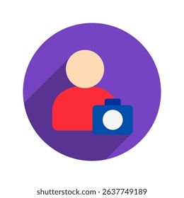 Profile rounded flat color, mini illustration icon. use for modern concept, print, UI, UX kit, web and app development. Vector related to account management, ecommerce, banking and finance.