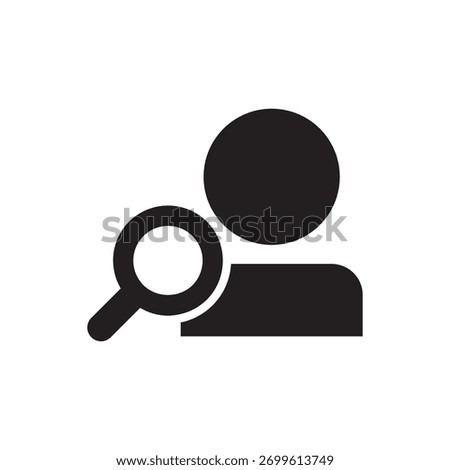 Profile search icon for finding user, looking up, or investigation.