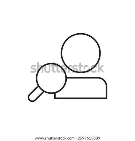 Profile search icon for finding user, looking up, or investigation.
