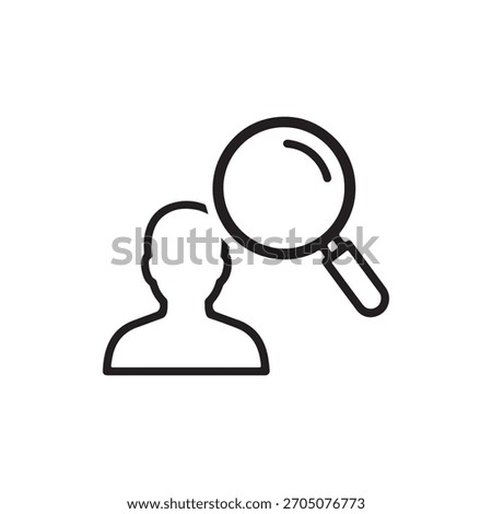 Profile search icon for finding user, looking up, or investigation.
