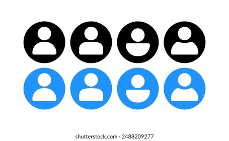 Profil-Set-Symbole. Flacher Stil. Vektorsymbole.