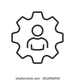 Profile setting icon. Setting employee gear single isolated icon
