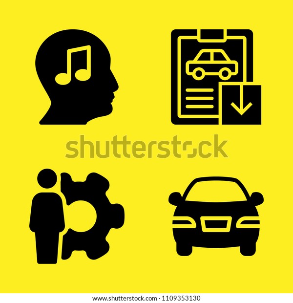 profile, settings, car and car\
repair vector icon set. Sample icons set for web and graphic\
design