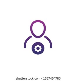 Profile settings icon, user with cog or gear. Stock Vector illustration isolated on white background