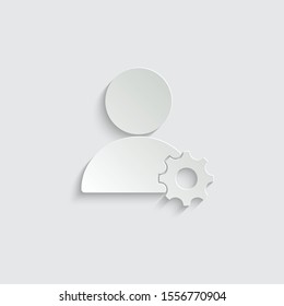  Profile settings icon. User setting icon. Avatar, account icon.  paper icon