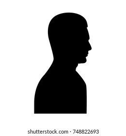 Profile side view portrait black icon .