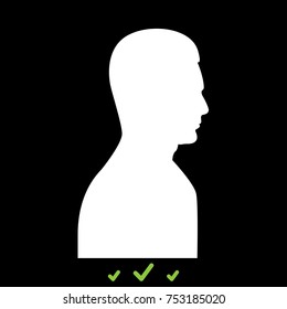 Profile side view portrait white icon .