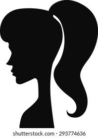 Profile silhouette of girl