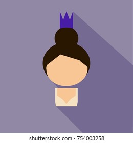 Profile silhouette of a princess on a background