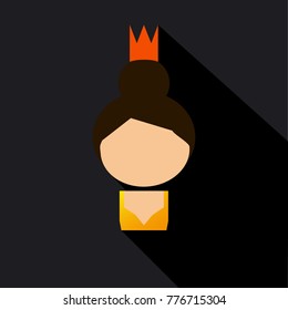 Profile silhouette of a princess on a background