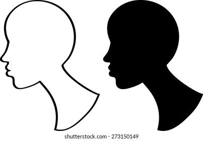 Profile Silhouette - Vector Art