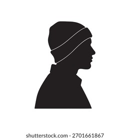 Ilustração de vetor de silhueta de perfil no fundo branco 
