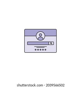 profile and slider wireframe icon