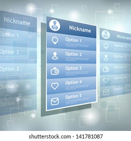 Profile for social media. Minimal application for web or mobile devices. Eps 10