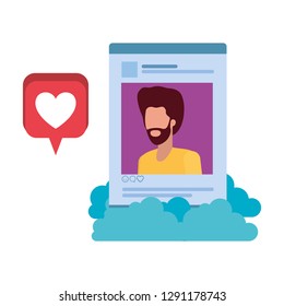 profile social network man with speech bubble