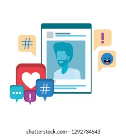 profile social network man with speech bubble