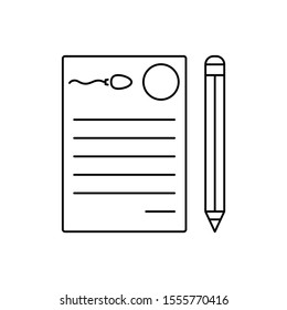 Profile sperm pen icon. Simple line, outline vector of artificial insemination icons for ui and ux, website or mobile application