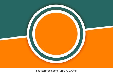 Diseño de la Plantilla del perfil con el fondo azul anaranjado. Fondos coloridos con las etiquetas circulares mínimas modernas, color pastel. ilustración de fondo anaranjado. fondo geométrico abstracto, diseño de la cubierta
