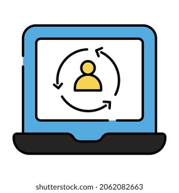 Perfil con tres flechas, concepto de actualización de cuenta
