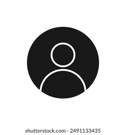 Profile user black icon vector