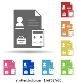 Profile, user, cv in multi color style icon. Simple glyph, flat vector of business icons for ui and ux, website or mobile application